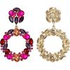 imageBriLove Wedding Bridal Sparkling Crystal Teardrop Marquise Circle Hoop Dangle Earrings for Women Party PromFuchsia GoldTone