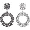 imageBriLove Wedding Bridal Sparkling Crystal Teardrop Marquise Circle Hoop Dangle Earrings for Women Party PromGrey SilverTone
