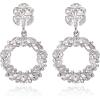 imageBriLove Wedding Bridal Sparkling Crystal Teardrop Marquise Circle Hoop Dangle Earrings for Women Party PromClear SilverTone
