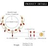 imageBriLove 1920s Simulated Pearls Halloween Gothic Costume Multi Layered Collar Necklace Dangle Earrings Set for Women Vampire Cosplay Party Prom AccessoryRuby Color GoldTone