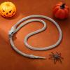 imageBriLove Gothic Punk Flexible Snake Choker Strand Necklace for Costume Shiny Rhinestones Halloween Adjustable Body Waist Chains Jewelry Women Party Accessories01Clear SilverTone