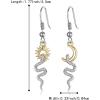 imageBriLove Gothic Punk Sun Moon Snake Animal Hook Dangle Earrings for Women Costume Party Prom AccessoriesSilverTone