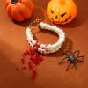 imageBriLove Halloween Costume Dripping Blood 3 Layered Simulated Pearls Bracelet for Women Vampire Party Prom Ivory Color