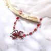 imageBriLove Halloween Costumes Spider Necklace for Women Costume Gothic Shiny Rhinestone Strand Choker Necklaces Jewelry for Cosplay Party Prom AccessoryRuby Color
