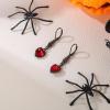 imageBriLove Halloween Vintage Gothic Earrings for WomenShiny Rhinestone Rose Flower Red Heart Leveback Earrings Vampire Costume Cosplay Party Prom AccessoriesRed Heart