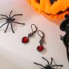imageBriLove Halloween Vintage Gothic Earrings for WomenShiny Rhinestone Rose Flower Red Heart Leveback Earrings Vampire Costume Cosplay Party Prom AccessoriesRose Flower