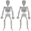 imageBriLove Halloween Vintage Punk Skull Earrings for WomenCostume Gothic Sparkling Rhinestone Dangle Drop Earring for Cosplay Party Prom AccessoryClear SilverTone