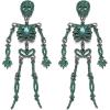 imageBriLove Halloween Vintage Punk Skull Earrings for WomenCostume Gothic Sparkling Rhinestone Dangle Drop Earring for Cosplay Party Prom AccessoryEmerald Color BlackTone