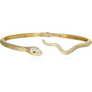 imageBriLove Gothic Punk Flexible Snake Choker Strand Necklace for Costume Shiny Rhinestones Halloween Snake Jewelry for Women Cosplay Party AccessoriesGold