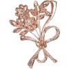 imageBriLove Bouquet Brooches for Women Rhinestone Marquise Brooch PinPurple RoseGoldTone