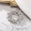 imageBriLove Fashion Stunning Crystal Rhinestone Animal Butterfly Flower Wreath Brooch Pins for Women Wedding Party PromClear SilverTone