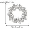 imageBriLove Fashion Stunning Crystal Rhinestone Animal Butterfly Flower Wreath Brooch Pins for Women Wedding Party PromClear SilverTone