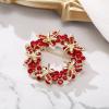 imageBriLove Fashion Stunning Crystal Rhinestone Animal Butterfly Flower Wreath Brooch Pins for Women Wedding Party PromRuby Color GoldTone