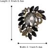 imageBriLove Women s Elegant Stunning Crystal Rhinestone Marquise Leaf Oval Bouquet Brooch Pin for Party PromBlack AntiqueGoldtone