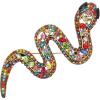 imageBriLove Vintage Crystals Animal Snake Brooch Pins Jewelry AccessoriesMulticolor AntiqueGoldTone