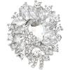imageBriLove Women s Elegant Stunning Crystal Rhinestone Marquise Emerald Cut Leaf Knot Bouquet Brooch Pin for Party PromClear SilverTone