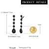 imageBriLove Clipon Earrings for WomenGorgeous Shiny Rhinestones Teardrop Chandelier Long Dangle Earring for Wedding Party Prom Jewelry AccessoriesBlack BlackTone