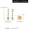 imageBriLove Clipon Earrings for WomenGorgeous Shiny Rhinestones Teardrop Chandelier Long Dangle Earring for Wedding Party Prom Jewelry AccessoriesChampagne GoldTone