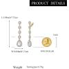 imageBriLove Clipon Earrings for WomenGorgeous Shiny Rhinestones Teardrop Chandelier Long Dangle Earring for Wedding Party Prom Jewelry AccessoriesClear GoldTone