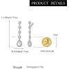 imageBriLove Clipon Earrings for WomenGorgeous Shiny Rhinestones Teardrop Chandelier Long Dangle Earring for Wedding Party Prom Jewelry AccessoriesClear SilverTone