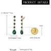 imageBriLove Clipon Earrings for WomenGorgeous Shiny Rhinestones Teardrop Chandelier Long Dangle Earring for Wedding Party Prom Jewelry AccessoriesEmerald Color GoldTone