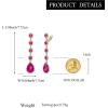 imageBriLove Clipon Earrings for WomenGorgeous Shiny Rhinestones Teardrop Chandelier Long Dangle Earring for Wedding Party Prom Jewelry AccessoriesFuchsia GoldTone