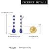 imageBriLove Clipon Earrings for WomenGorgeous Shiny Rhinestones Teardrop Chandelier Long Dangle Earring for Wedding Party Prom Jewelry AccessoriesRoyal Blue SilverTone