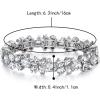 imageBriLove Wedding Bridal Bracelet MarquiseShape Stretch Bangle for WomenClear Silvertone