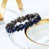 imageBriLove Wedding Bridal Bracelet MarquiseShape Stretch Bangle for WomenSapphire Color Blacktone