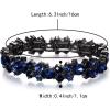 imageBriLove Wedding Bridal Bracelet MarquiseShape Stretch Bangle for WomenSapphire Color Blacktone