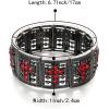 imageBriLove Wedding Bridal Cross Rhinestones Cluster Stretch Bangle Bracelet for BrideRuby Color BlackTone
