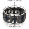 imageBriLove Wedding Bridal Cross Rhinestones Cluster Stretch Bangle Bracelet for BrideSapphire Color BlackTone