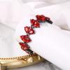 imageBriLove Wedding Bridal Crystal Rhinestone Multi Teardrop Bracelet for Women Party PromRuby Color BlackTone