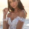 imageBriLove Wedding Bridal Marquise Rhinestones Cluster Stretch Bangle Bracelet for BrideClear SilverTone