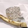 imageBriLove Wedding Bridal Marquise Rhinestones Cluster Stretch Bangle Bracelet for BrideClear SilverTone
