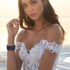 imageBriLove Wedding Bridal Marquise Rhinestones Cluster Stretch Bangle Bracelet for BrideSapphire Color BlackTone