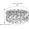 imageBriLove Womens Wedding Bridal Crystal Marquise Rhinestone Beaded Stretch Bangle Bracelet01Clear SilverTone