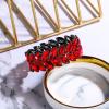 imageBriLove Womens Wedding Bridal Crystal Marquise Rhinestone Beaded Stretch Bangle Bracelet02Ruby Color BlackTone