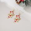 imageBriLove Christmas Earrings for Women Shiny Rhinestone Cute Candy Crutch Bowknot Wreath Snowflake Hook Dangle Earring Xmas Festival Decor Holiday Party Jewelry GiftCrutch Gold