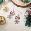 imageBriLove Christmas Earrings for Women Shiny Rhinestone Cute Candy Crutch Bowknot Wreath Snowflake Hook Dangle Earring Xmas Festival Decor Holiday Party Jewelry GiftSnowflake Blue