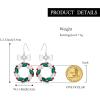 imageBriLove Christmas Earrings for Women Shiny Rhinestone Cute Candy Crutch Bowknot Wreath Snowflake Hook Dangle Earring Xmas Festival Decor Holiday Party Jewelry GiftWreath Silver