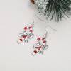 imageBriLove Christmas Earrings for Women Shiny Rhinestone Cute Candy Crutch Bowknot Wreath Snowflake Hook Dangle Earring Xmas Festival Decor Holiday Party Jewelry GiftCrutch Silver