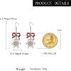 imageBriLove Christmas Earrings for Women Shiny Rhinestone Cute Candy Crutch Bowknot Wreath Snowflake Hook Dangle Earring Xmas Festival Decor Holiday Party Jewelry GiftSnowflake Pink