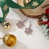 imageBriLove Christmas Snowflake Earrings for Women Winter Party Snowflakes HookLeverback Dangle Drop Earring for Xmas Festival Decor Holiday Party Jewelry GiftLeverback Pink