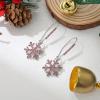 imageBriLove Christmas Snowflake Earrings for Women Winter Party Snowflakes HookLeverback Dangle Drop Earring for Xmas Festival Decor Holiday Party Jewelry GiftHook Pink