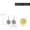 imageBriLove Christmas Snowflake Earrings for Women Winter Party Snowflakes HookLeverback Dangle Drop Earring for Xmas Festival Decor Holiday Party Jewelry GiftLeverback Sapphire