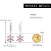 imageBriLove Christmas Snowflake Earrings for Women Winter Party Snowflakes HookLeverback Dangle Drop Earring for Xmas Festival Decor Holiday Party Jewelry GiftHook Pink