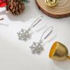 imageBriLove Christmas Snowflake Earrings for Women Winter Party Snowflakes HookLeverback Dangle Drop Earring for Xmas Festival Decor Holiday Party Jewelry GiftHook Clear