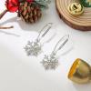 imageBriLove Christmas Snowflake Earrings for Women Winter Party Snowflakes HookLeverback Dangle Drop Earring for Xmas Festival Decor Holiday Party Jewelry GiftHook Iridescent AB