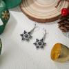 imageBriLove Christmas Snowflake Earrings for Women Winter Party Snowflakes HookLeverback Dangle Drop Earring for Xmas Festival Decor Holiday Party Jewelry GiftLeverback Sapphire
